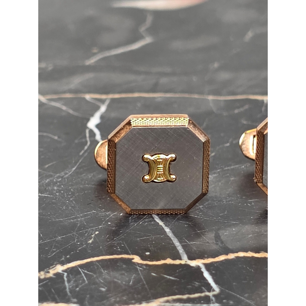 Celine Paris 925 Sterling Silver Triomphe Cufflinks Large - Picture 3 of 8